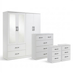 Paddington 4 Door Wardrobe & 3+2 Drawer Chest 4 Piece Bedroom Set