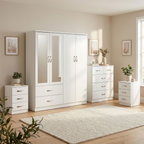 Paddington 4 Door Wardrobe & 3+2 Drawer Chest 4 Piece Bedroom Set