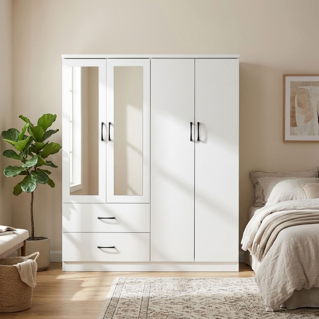 Paddington 4 Door & 7 Drawer Chest 4 Piece Bedroom Set