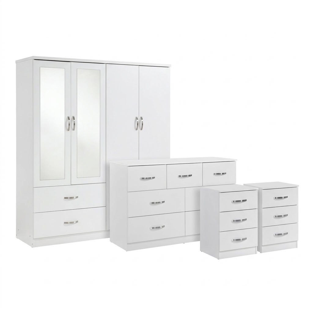 Paddington 4 Door & 7 Drawer Chest 4 Piece Bedroom Set