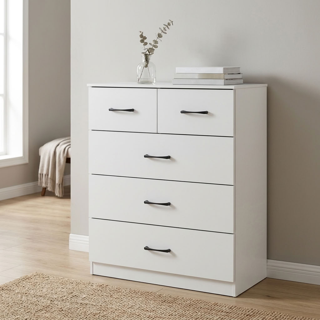 Paddington 4 Door Wardrobe & 3+2 Drawer Chest 3 Piece Bedroom Set