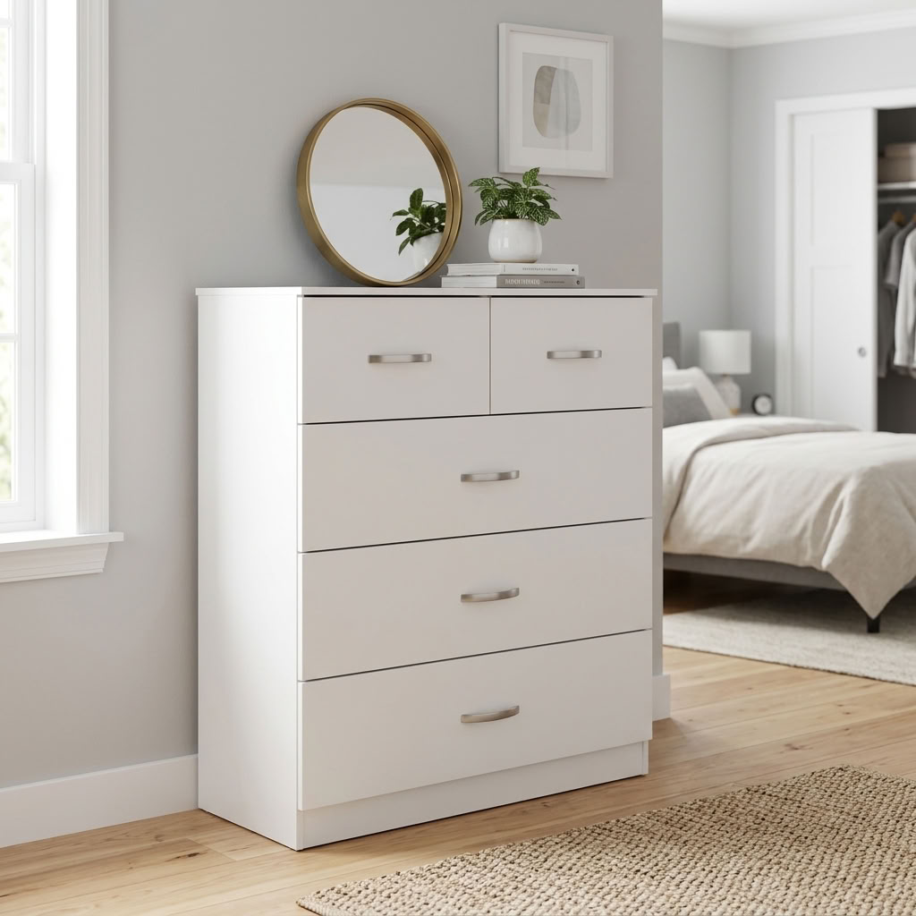 Paddington 4 Door Wardrobe & 3+2 Drawer Chest 3 Piece Bedroom Set