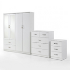 Paddington 4 Door Wardrobe & 3+2 Drawer Chest 3 Piece Bedroom Set
