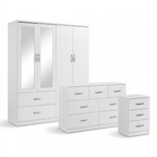 Paddington 4 Door Wardrobe & 7 Drawer Chest 3 Piece Bedroom Set