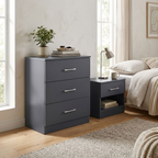 Highbury 3 Drawer Chest of Drawers & 1 Drawer Bedside 2 Piece Bedroom Set