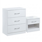 Highbury 3 Drawer Chest of Drawers & 1 Drawer Bedside 2 Piece Bedroom Set