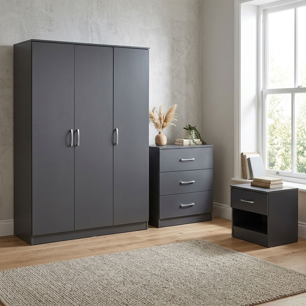Highbury 4 Piece Bedroom Set With 3 Door Triple Wardrobe