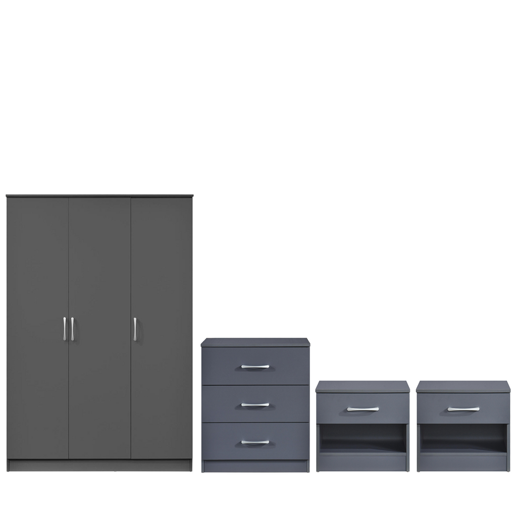 Highbury 4 Piece Bedroom Set With 3 Door Triple Wardrobe