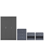 Highbury 4 Piece Bedroom Set With 3 Door Triple Wardrobe