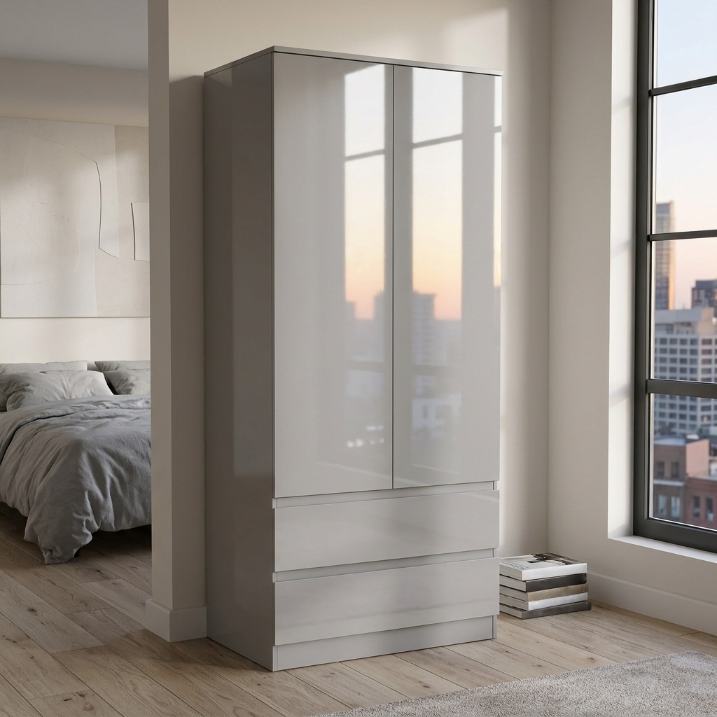 Soho 2 Door Wardrobe, 4 Drawer Chest & Bedside Tables 4 Piece Bedroom Set