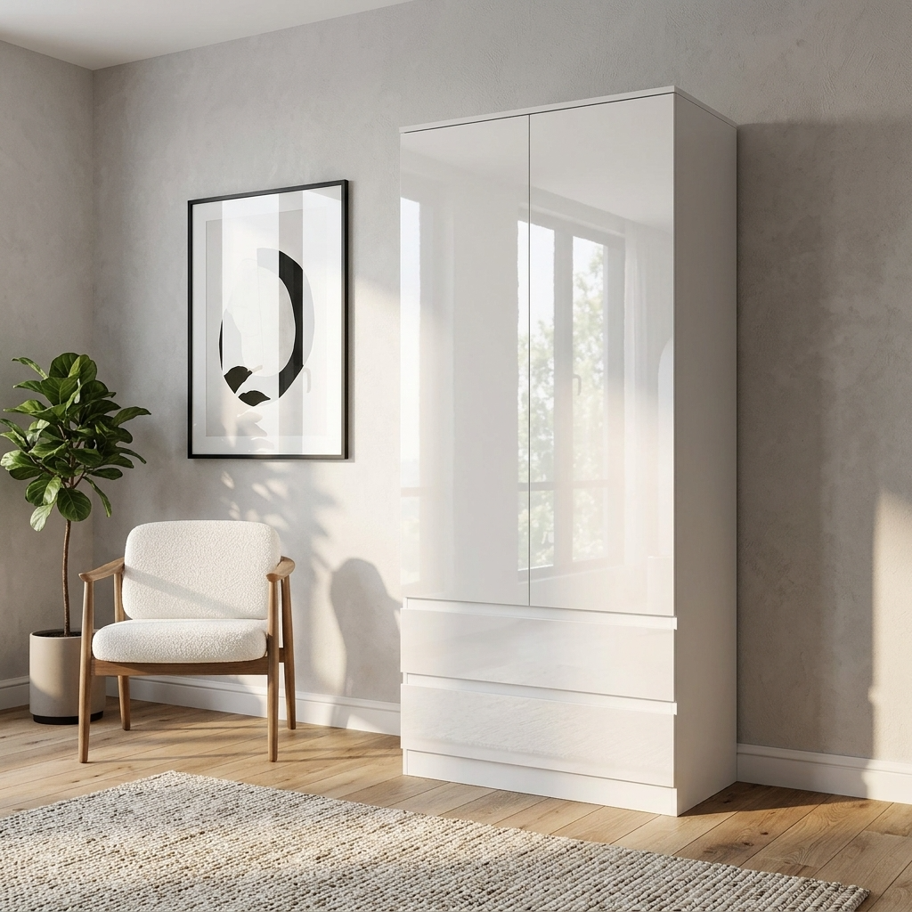 Soho 2 Door Wardrobe, 4 Drawer Chest & Bedside Tables 4 Piece Bedroom Set