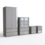 Soho 2 Door Wardrobe, 5 Drawer Chest & Bedside Tables 4 Piece Bedroom Set