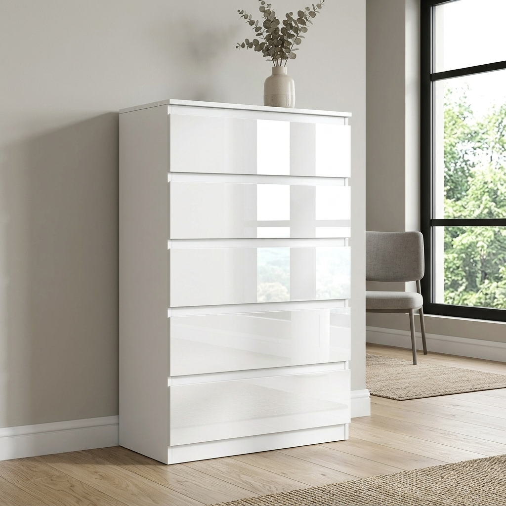 Soho 2 Door Wardrobe, 5 Drawer Chest & Bedside Tables 4 Piece Bedroom Set