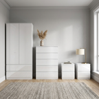 Soho 2 Door Wardrobe, 5 Drawer Chest & Bedside Tables 4 Piece Bedroom Set