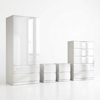 Soho 2 Door Wardrobe, 5 Drawer Chest & Bedside Tables 4 Piece Bedroom Set