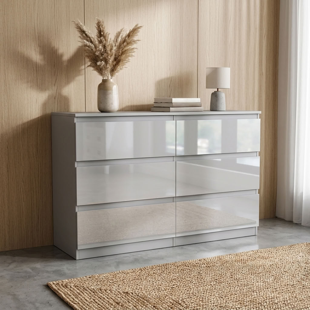Soho 2 Door Wardrobe, 6 Drawer Chest & Bedside Tables 4 Piece Bedroom Set