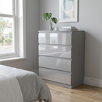 Soho 2 Door Wardrobe & 4 Drawer Chest High Gloss 3 Piece Bedroom Set