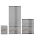 Soho 2 Door Wardrobe & 4 Drawer Chest High Gloss 3 Piece Bedroom Set