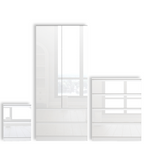 Soho 2 Door Wardrobe & 4 Drawer Chest High Gloss 3 Piece Bedroom Set