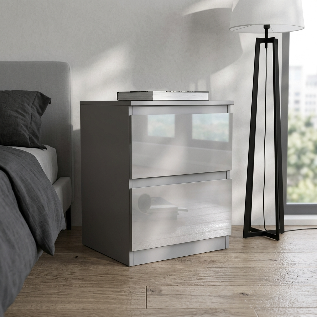 Soho 2 Door Wardrobe & 5 Drawer Chest High Gloss 3 Piece Bedroom Set
