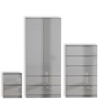 Soho 2 Door Wardrobe & 5 Drawer Chest High Gloss 3 Piece Bedroom Set
