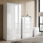 Soho 2 Door Wardrobe & 5 Drawer Chest High Gloss 3 Piece Bedroom Set