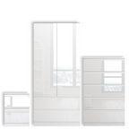 Soho 2 Door Wardrobe & 5 Drawer Chest High Gloss 3 Piece Bedroom Set