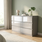 Soho 2 Door Wardrobe & 6 Drawer Chest High Gloss 3 Piece Bedroom Set