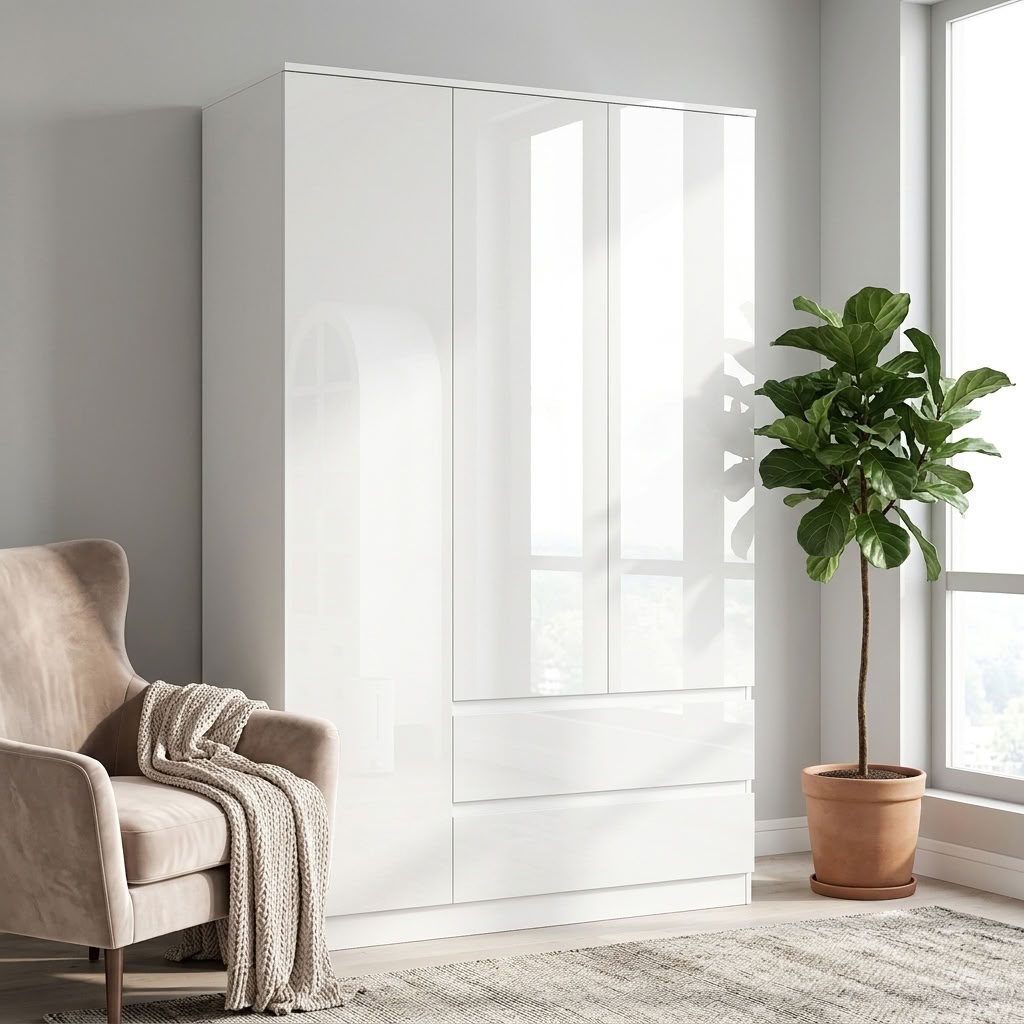 Soho 3 Door Wardrobe, 4 Drawer Chest & Bedside Tables 4 Piece Bedroom Set
