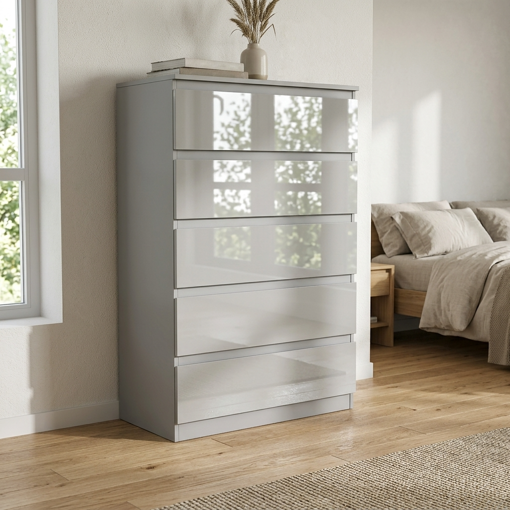 Soho 3 Door Wardrobe, 5 Drawer Chest & Bedside Tables 4 Piece Bedroom Set