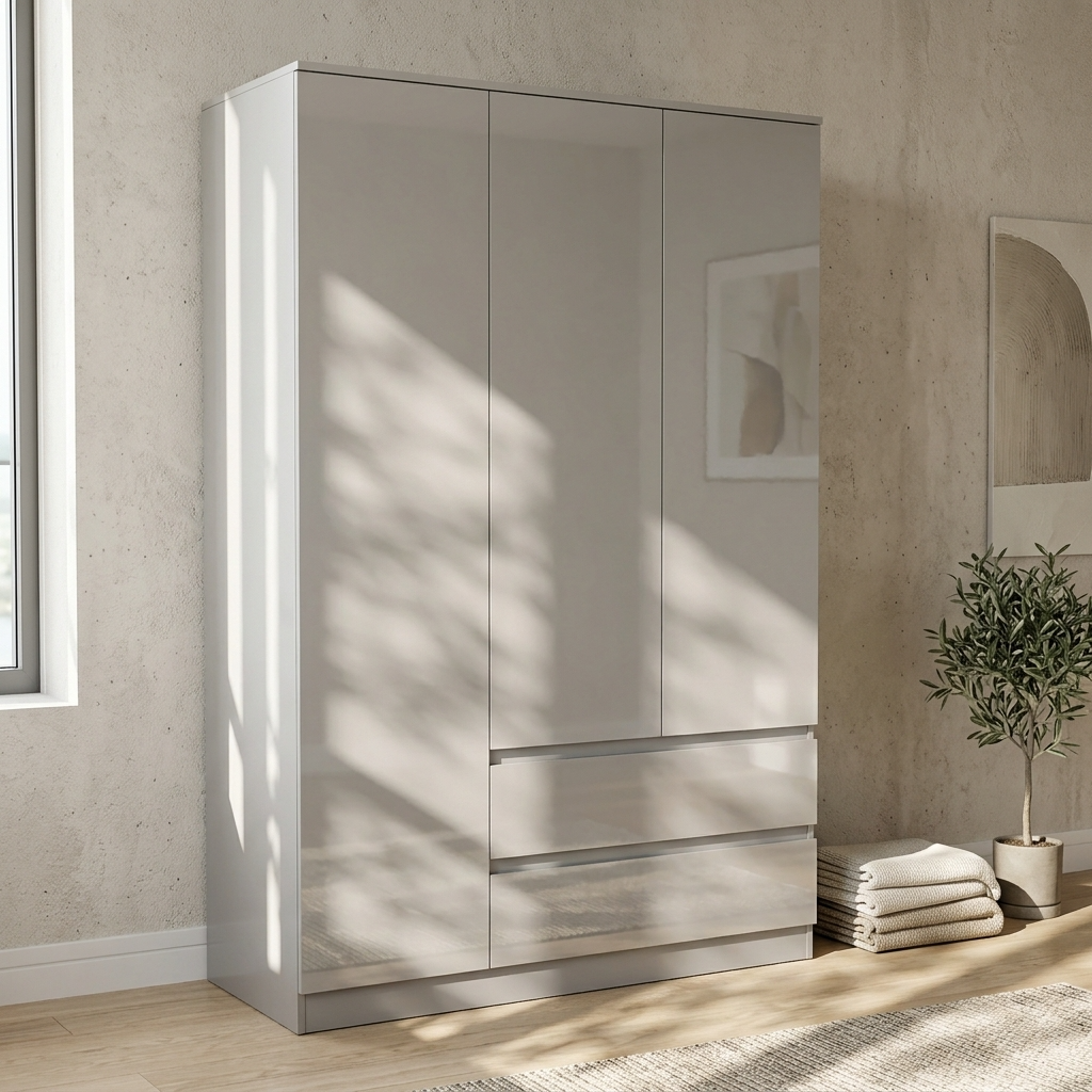 Soho 3 Door Wardrobe, 5 Drawer Chest & Bedside Tables 4 Piece Bedroom Set