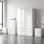 Soho 3 Door Wardrobe, 5 Drawer Chest & Bedside Tables 4 Piece Bedroom Set