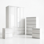 Soho 3 Door Wardrobe, 5 Drawer Chest & Bedside Tables 4 Piece Bedroom Set