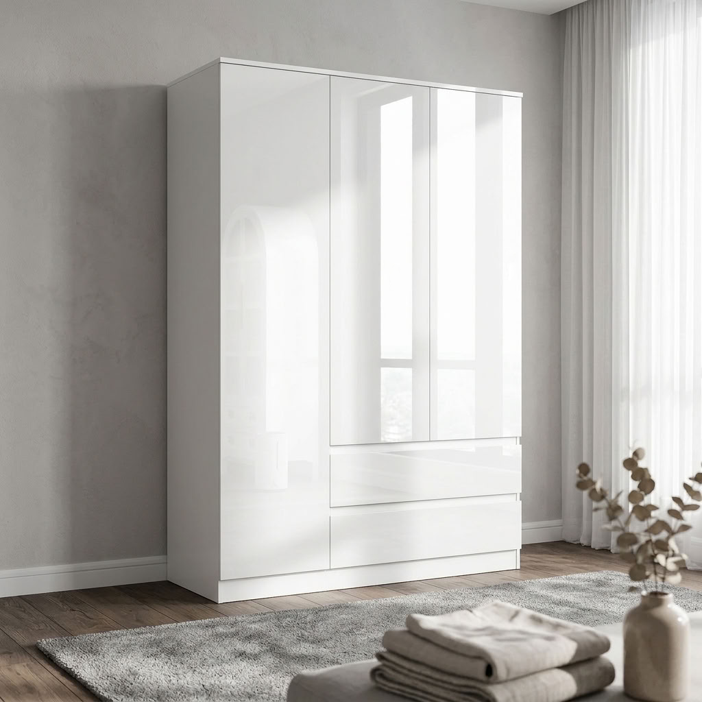 Soho 3 Door Wardrobe, 6 Drawer Chest & Bedside Tables 4 Piece Bedroom Set