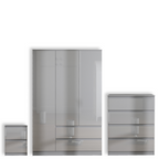 Soho 3 Door Wardrobe & 4 Drawer Chest High Gloss 3 Piece Bedroom Set