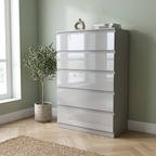 Soho 3 Door Wardrobe & 5 Drawer Chest High Gloss 3 Piece Bedroom Set