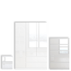 Soho 3 Door Wardrobe & 5 Drawer Chest High Gloss 3 Piece Bedroom Set