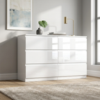 Soho 3 Door Wardrobe & 6 Drawer Chest High Gloss 3 Piece Bedroom Set