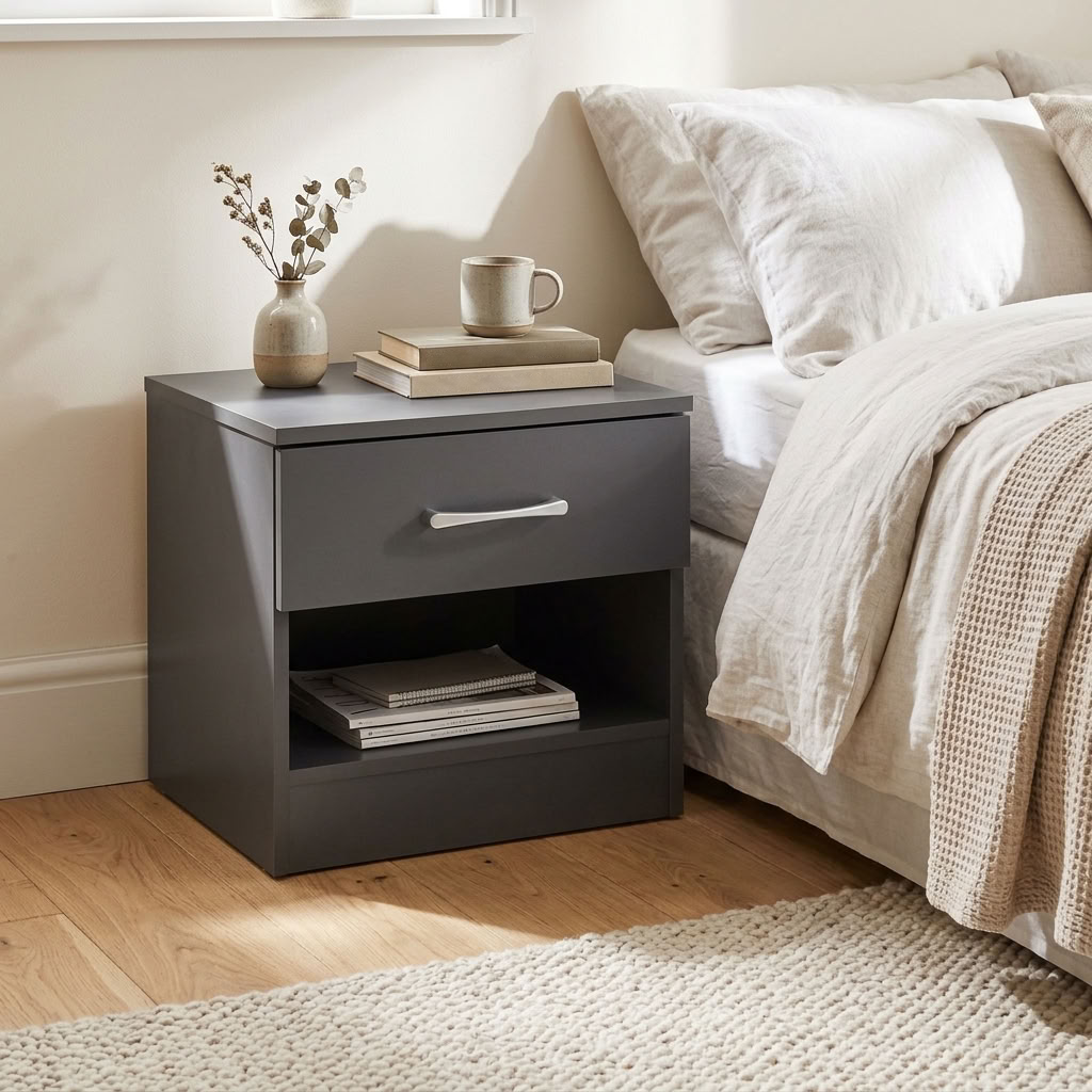 Highbury 3 Drawer Chest of Drawers & 1 Drawer Bedside 3 Piece Bedroom Set