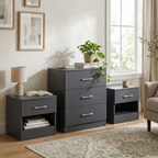 Highbury 3 Drawer Chest of Drawers & 1 Drawer Bedside 3 Piece Bedroom Set