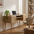Manila 2 Door Rattan Compact Storage Desk