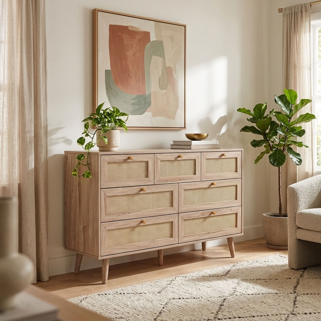 Willow Rattan 7 Drawer Chest of Drawers