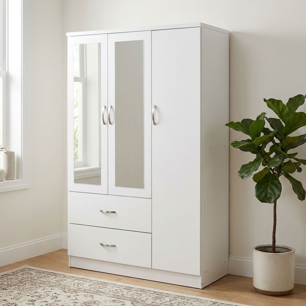 Paddington 3 Door 2 Drawer Mirrored Wardrobe