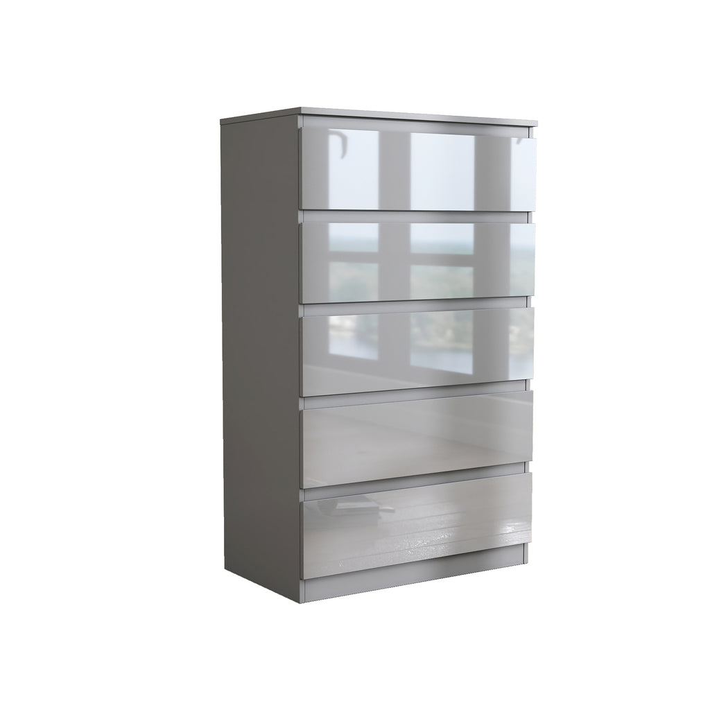 Soho 2 Door Wardrobe & 5 Drawer Chest High Gloss 3 Piece Bedroom Set