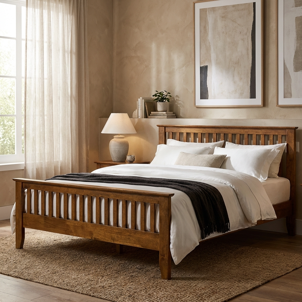 Turin Wooden High Foot End Bed Frame