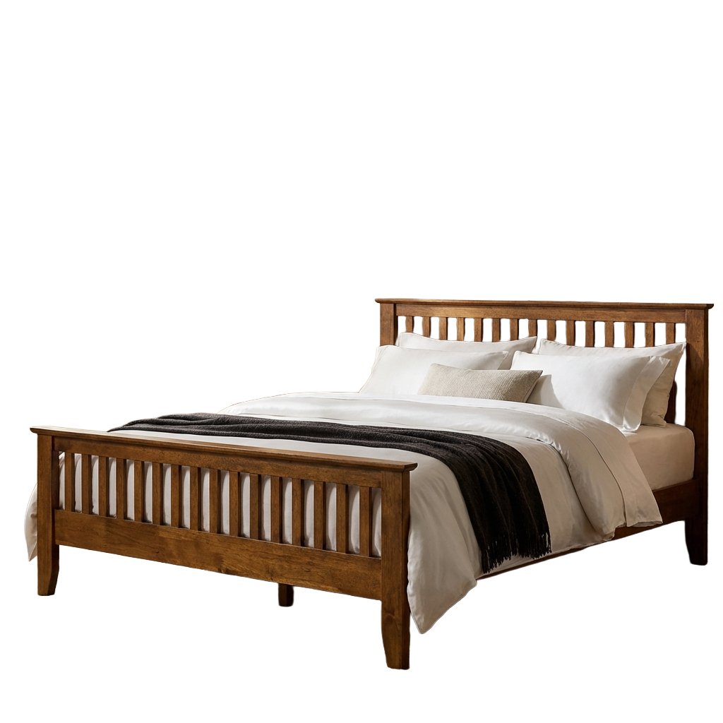 Turin Wooden High Foot End Bed Frame