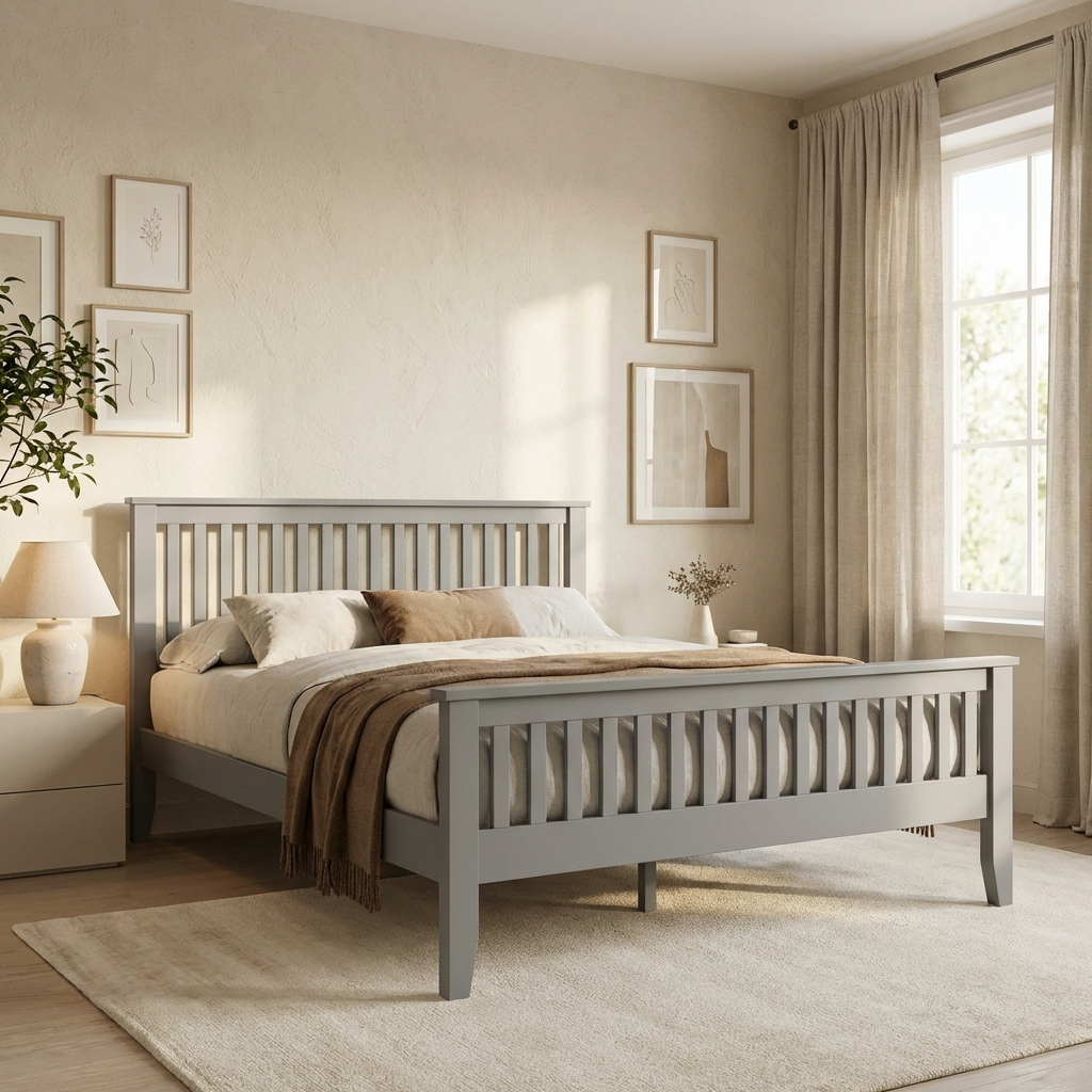 Turin Wooden High Foot End Bed Frame