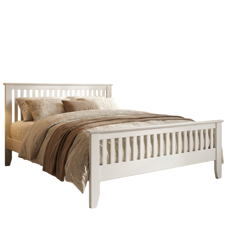 Turin Wooden High Foot End Bed Frame