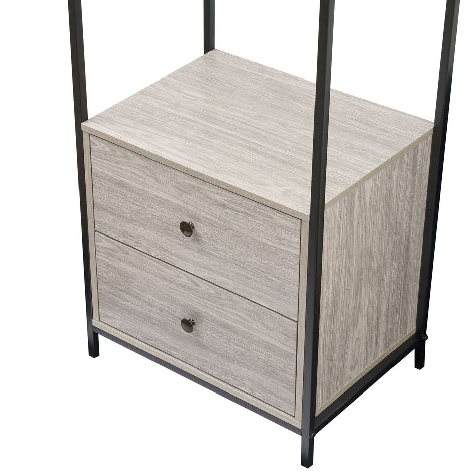 Alva Open Wardrobe with 2 Drawers 3 Piece Bedroom Set