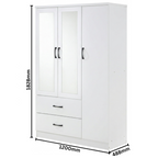 Paddington 3 Door 2 Drawer Mirrored Wardrobe